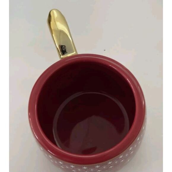 Harry and David Winter Snowflakes Stars Gold Accent Coffee 2 Set Mugs - Picture 4 of 5